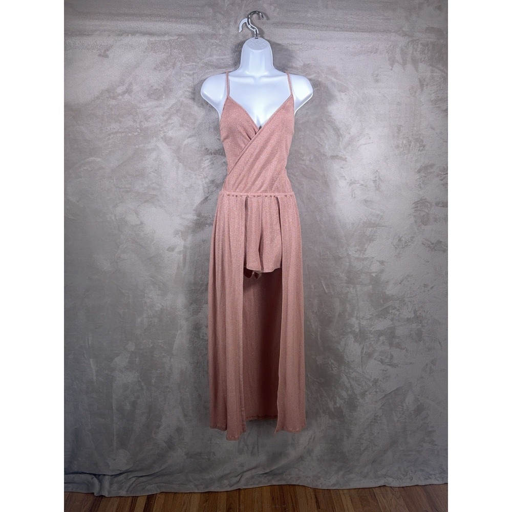 Luli Fama Wandress Romper Womens Small Rose Pink‎ Beach Cover Up Resort Boho